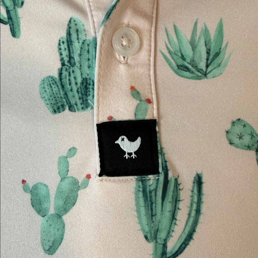 Bad Birdie Men’s Thorn In Your Side Cactus Print Performance Golf Polo Size XL - Picture 11 of 12